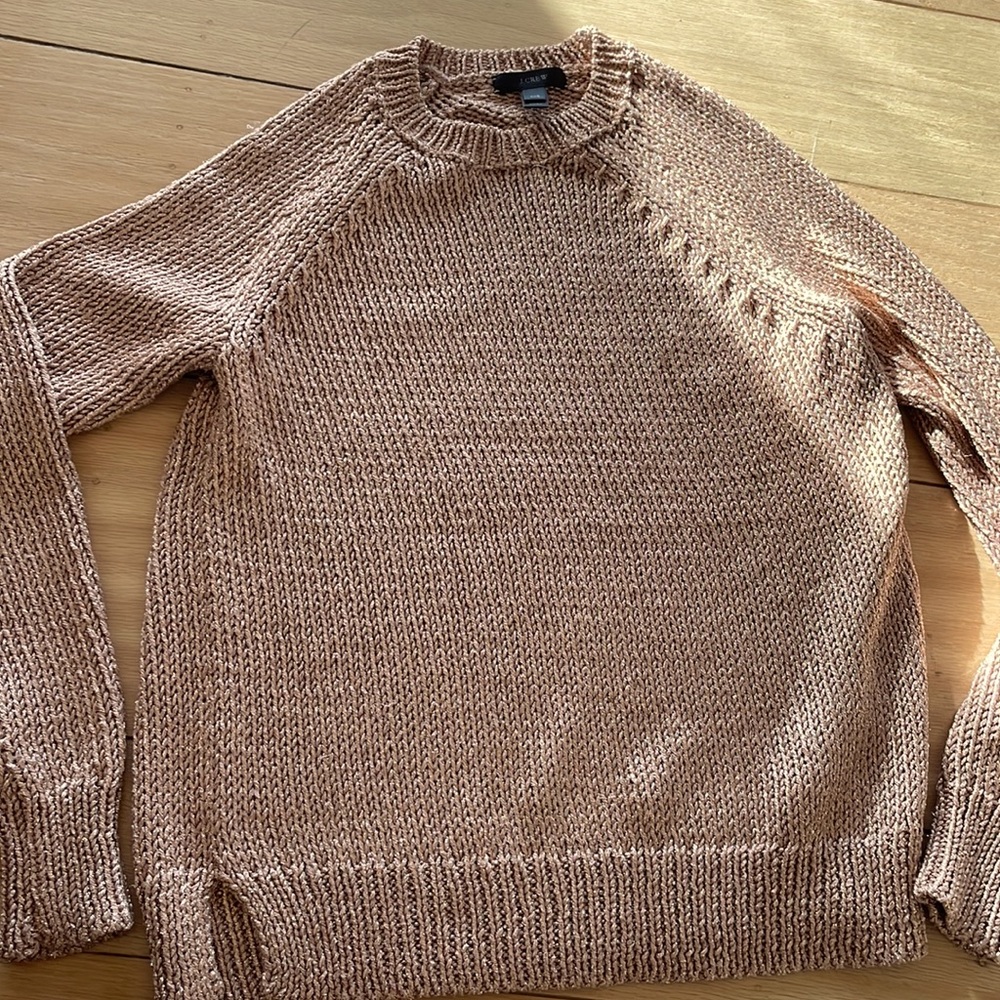J. Crew XXS Gold Pink Gold Metallic Sweater